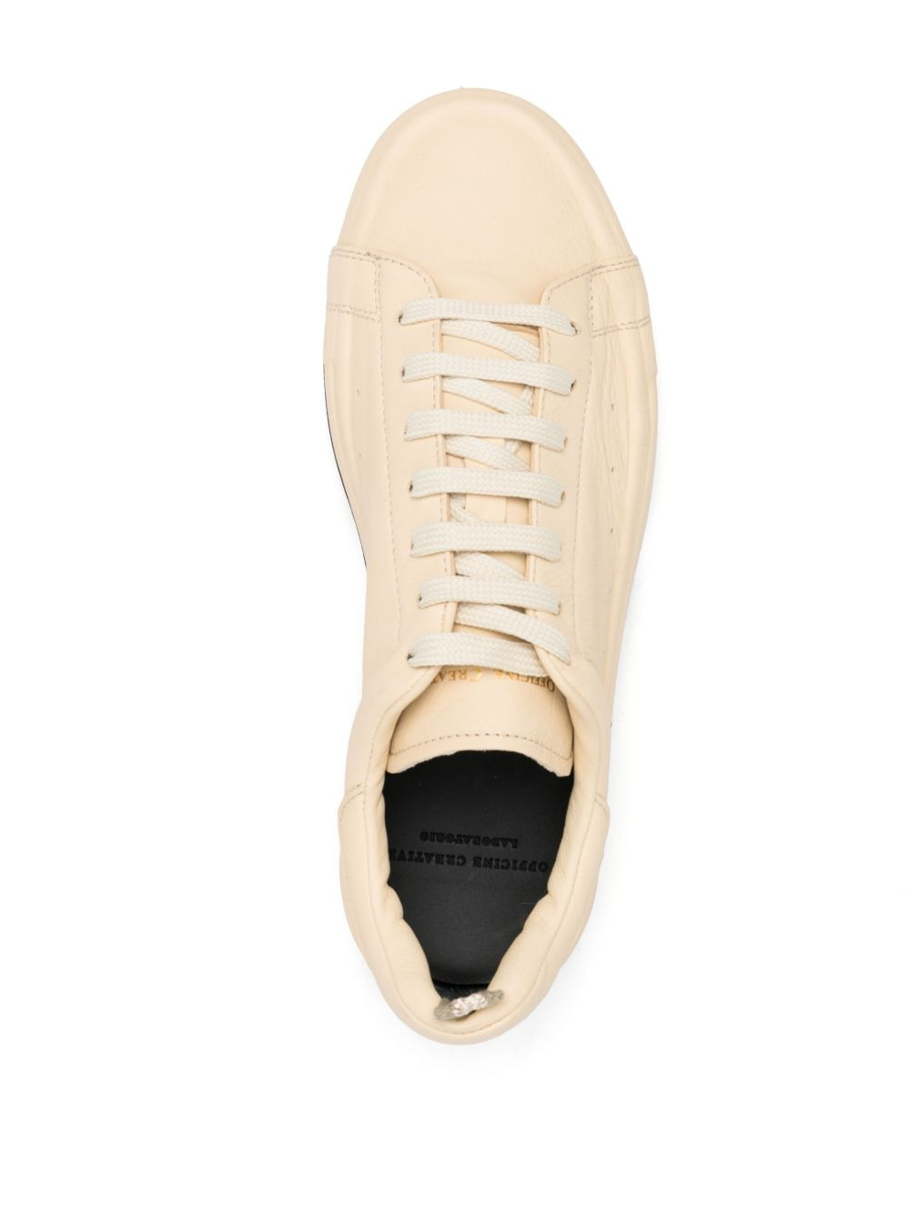 low-top leather sneakers - 4