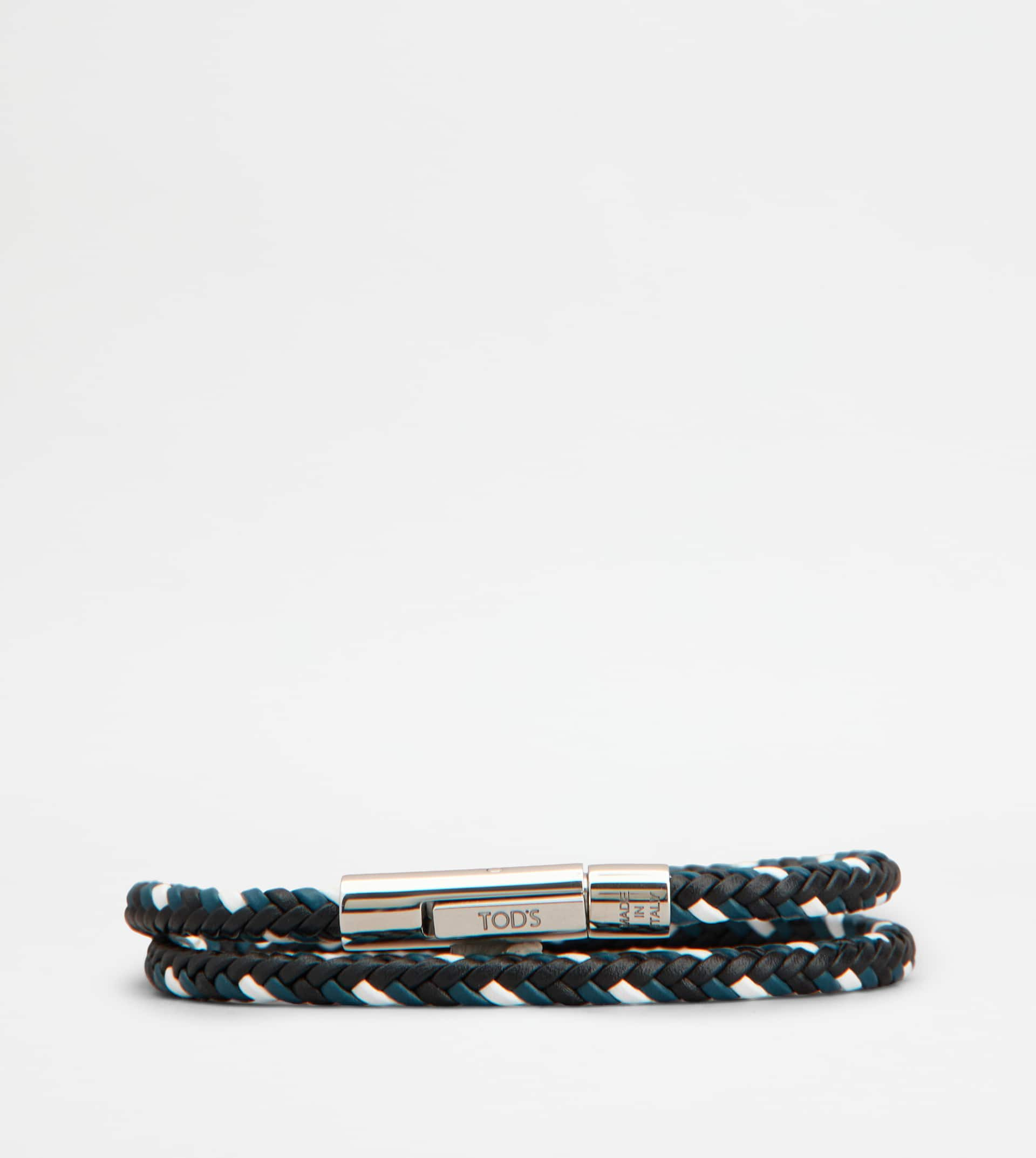MYCOLORS BRACELET IN LEATHER - BLACK, BLUE, WHITE - 1