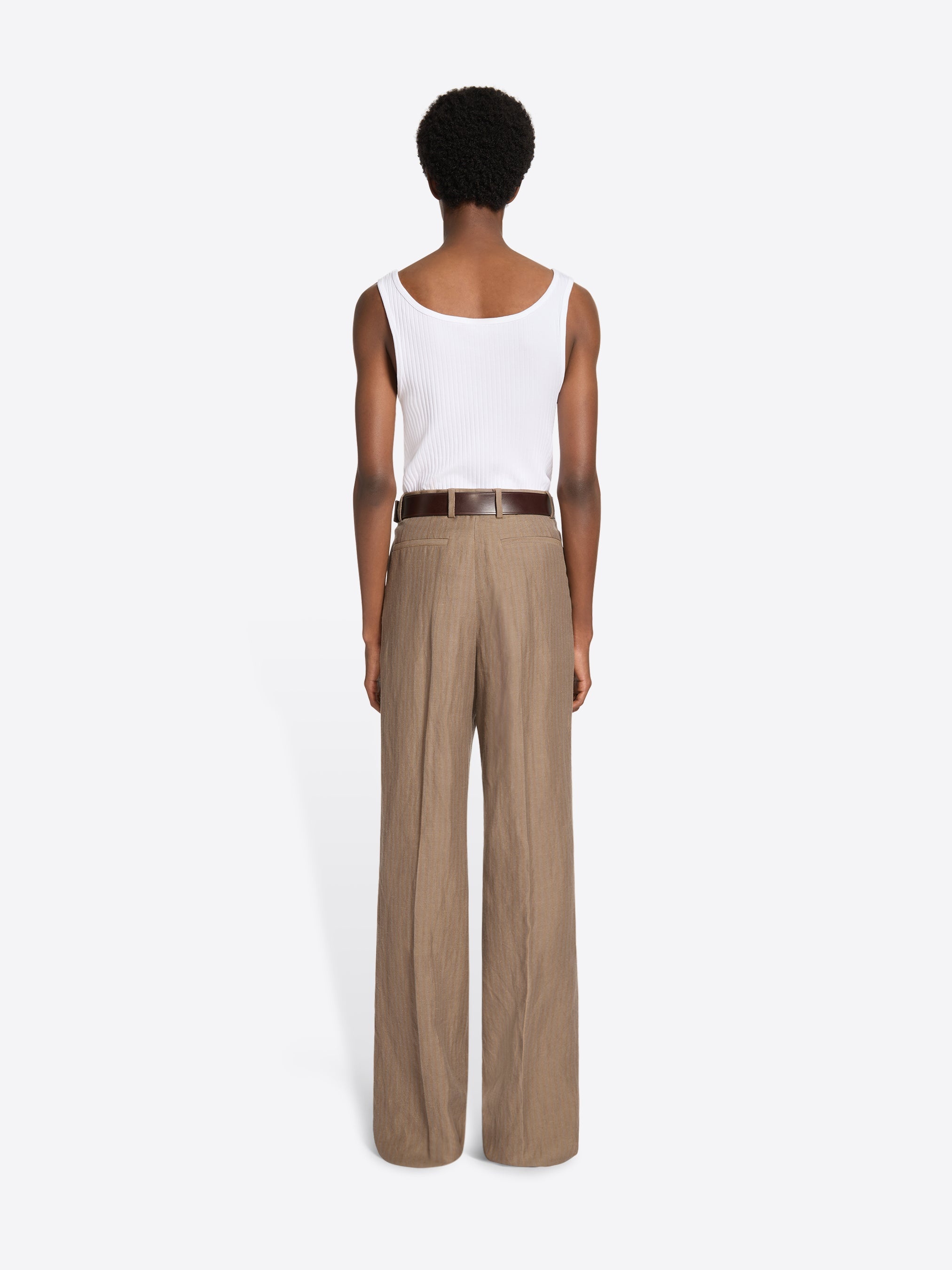 LINEN STRAIGHT PANTS - 4