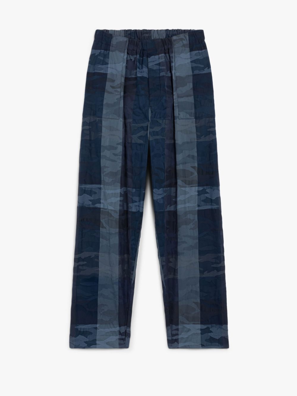 CAPTAIN NAVY CAMO COTTON & NYLON TROUSERS - 1
