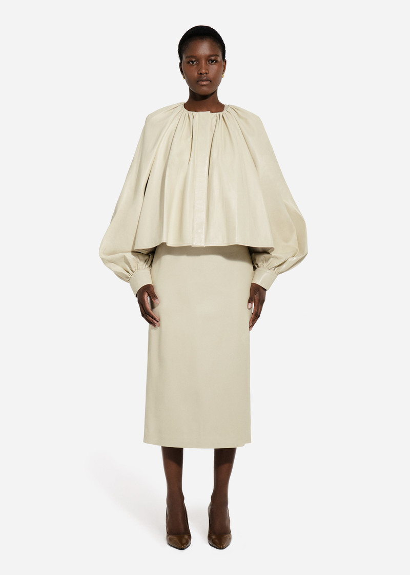 CO Gathered Tunic Shirt in Leather outlook