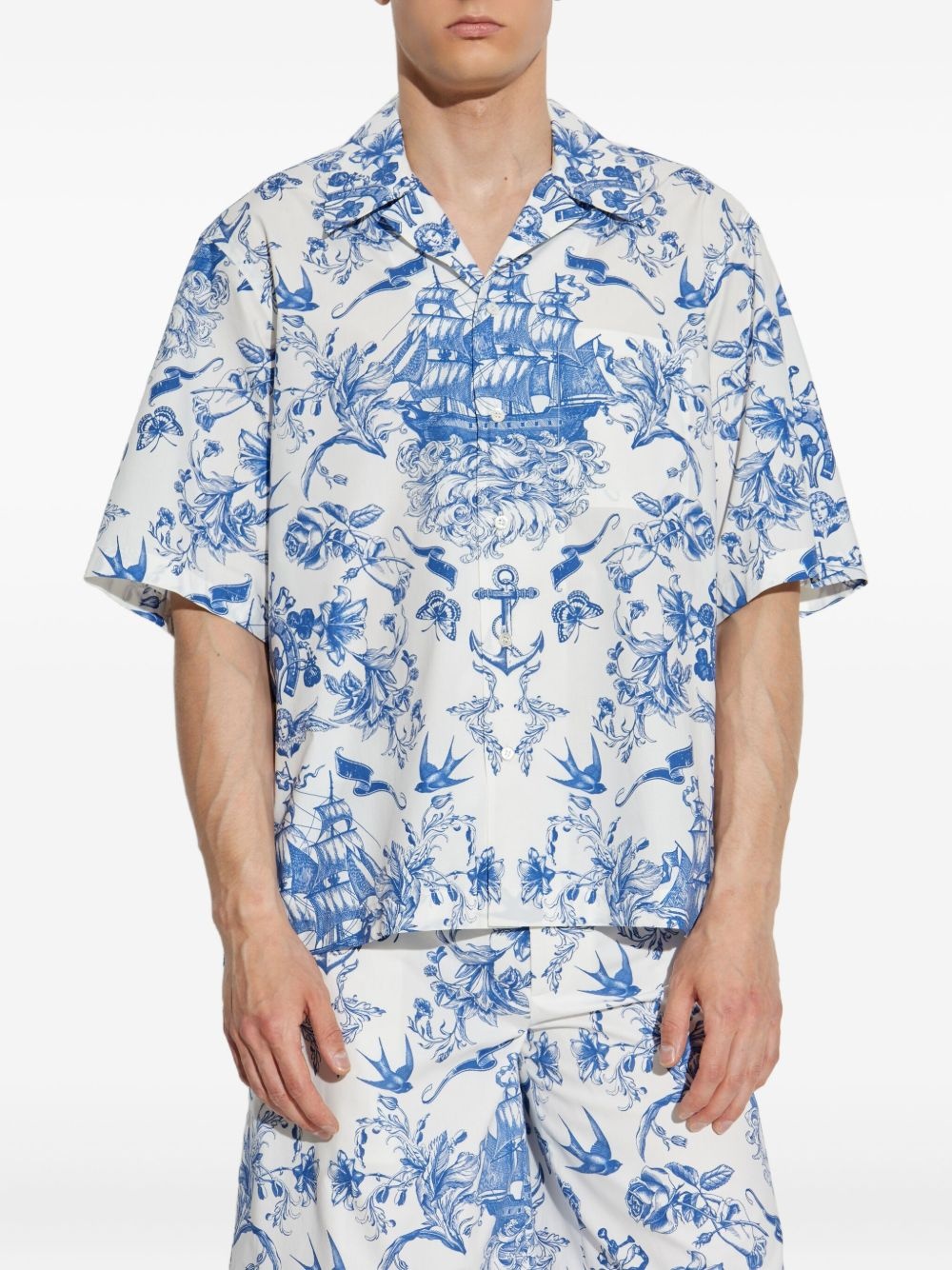 floral-print short-sleeve shirt - 3