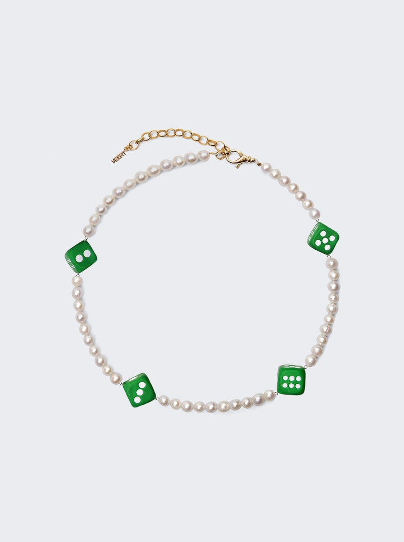 The Pearl 4 Dice Necklace Green 1