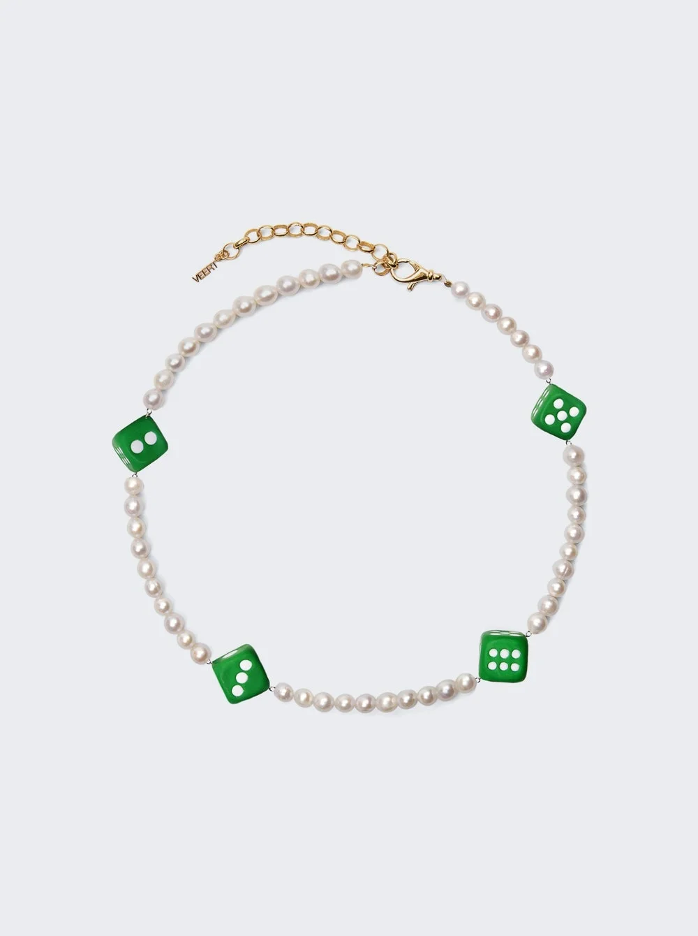 The Pearl 4 Dice Necklace Green - 1