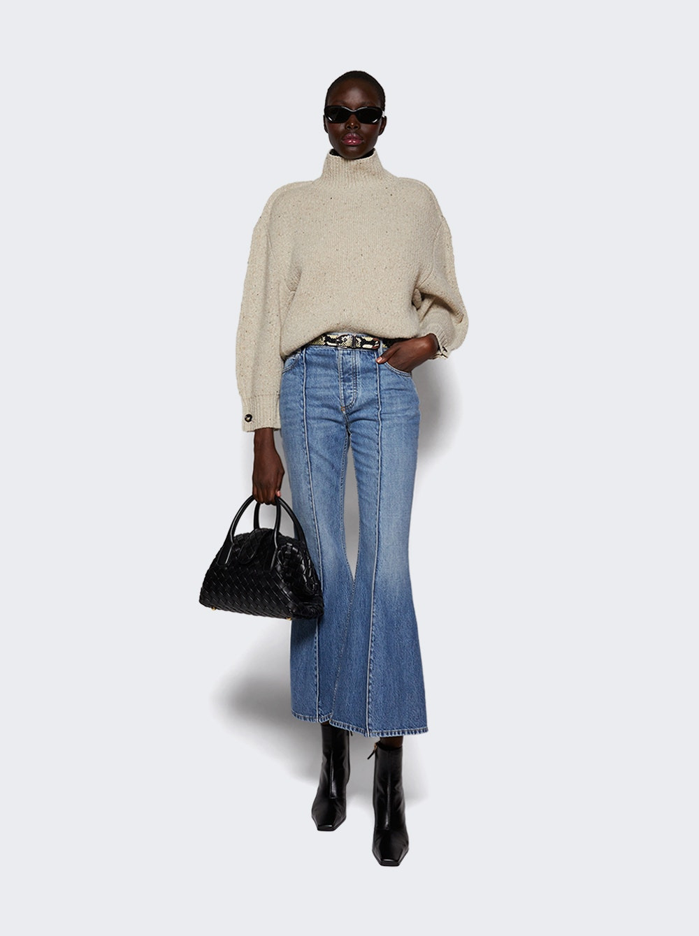 Cropped Kick Jeans Mid Blue - 2