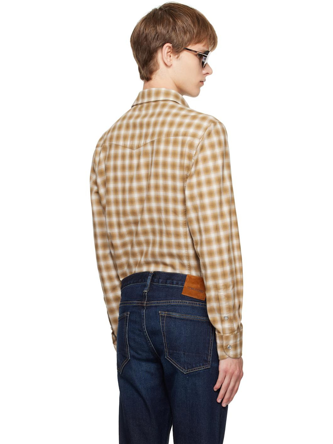 Tan Check Western Shirt - 3