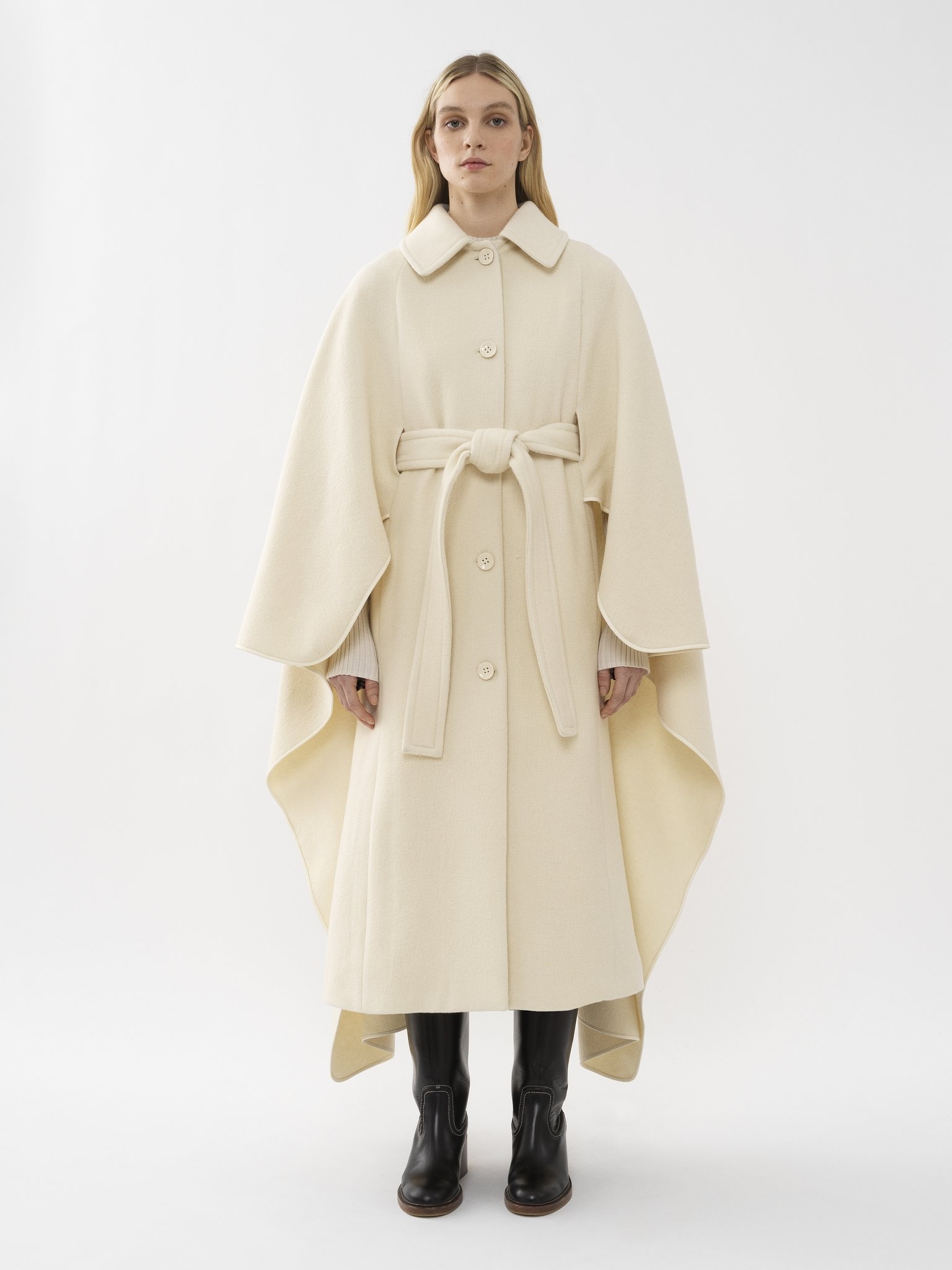 BELTED LONG CAPE - 2