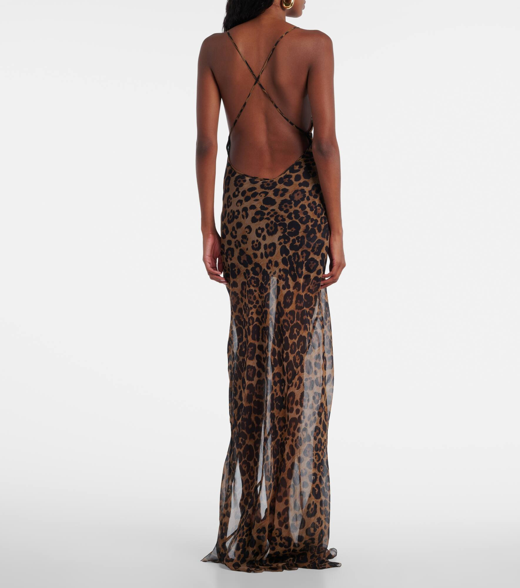 Leopard-print silk maxi dress - 3