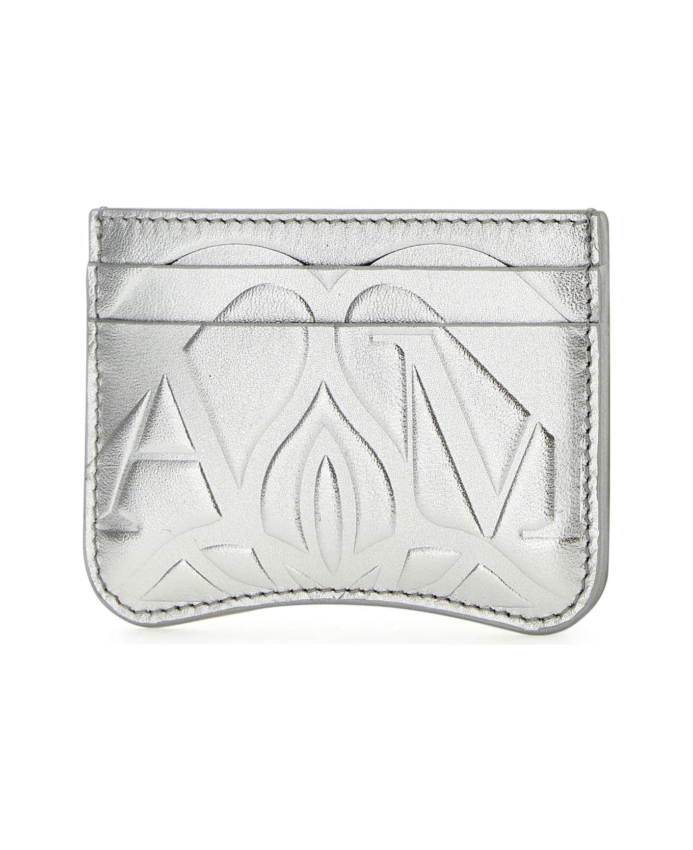 Silver Leather Card Holder - 2