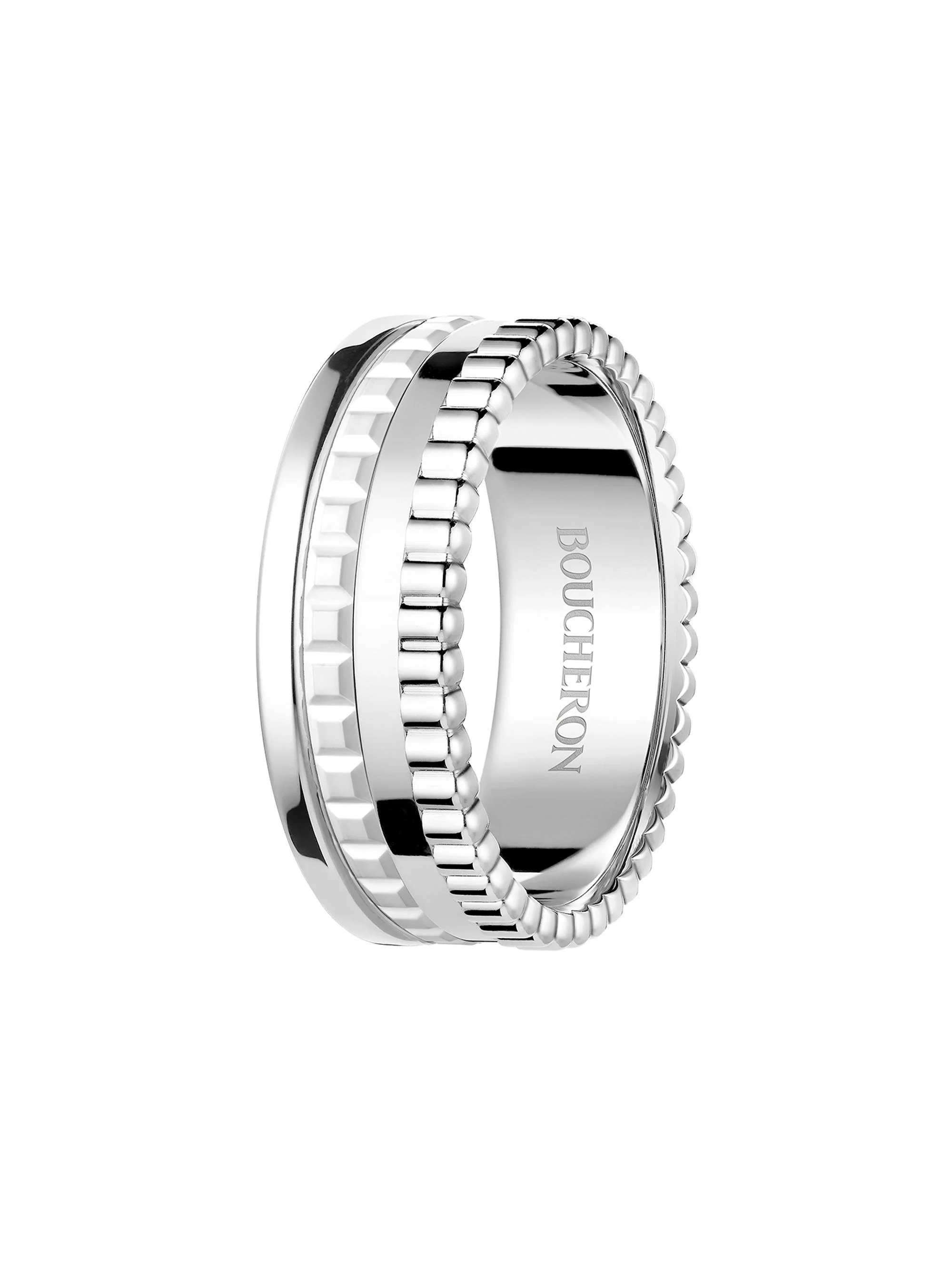 Women's Quatre White Edition 18K White Gold & HyCeram Ring - White Gold - 1