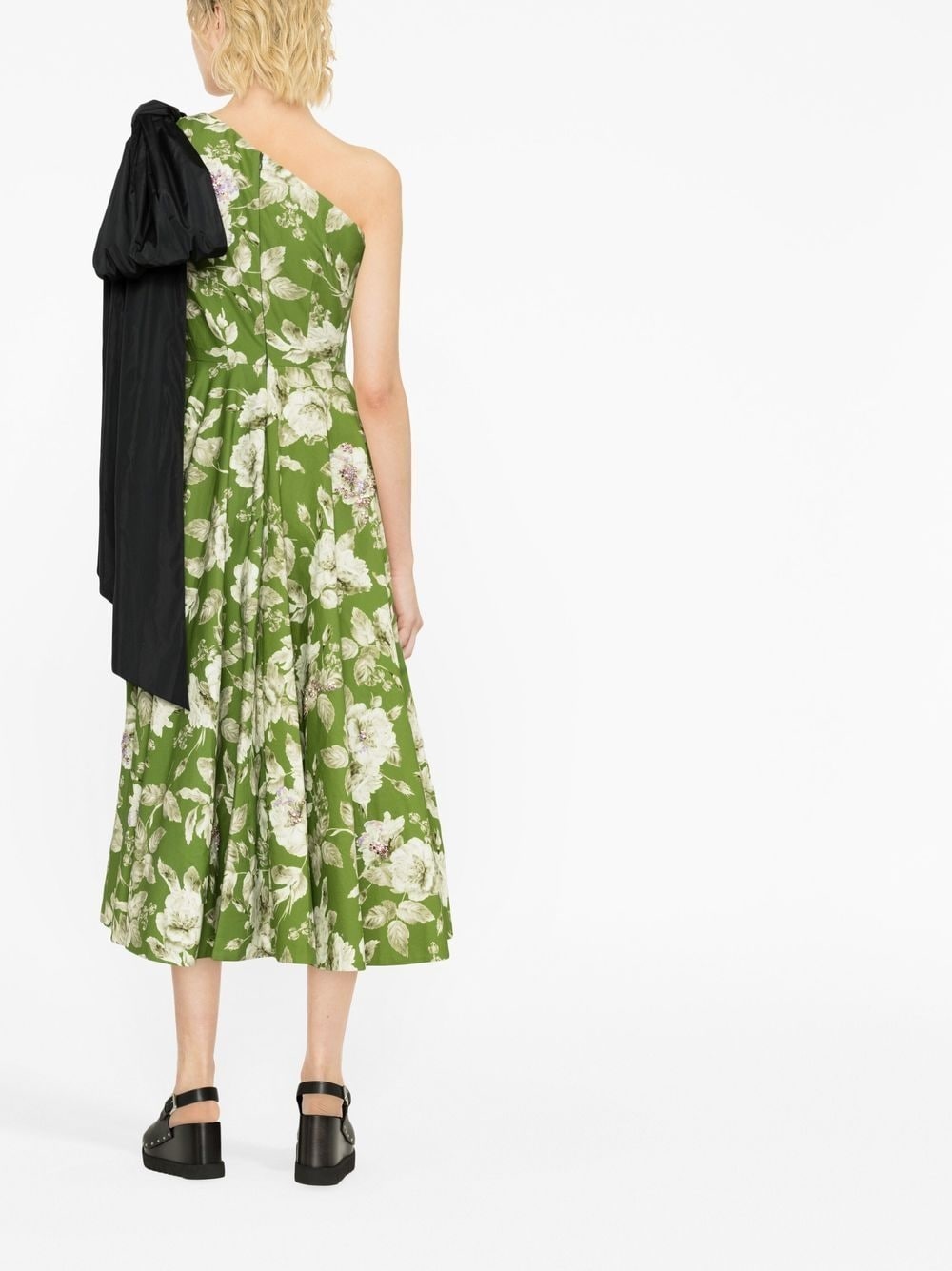 asymmetric floral-print midi dress - 4