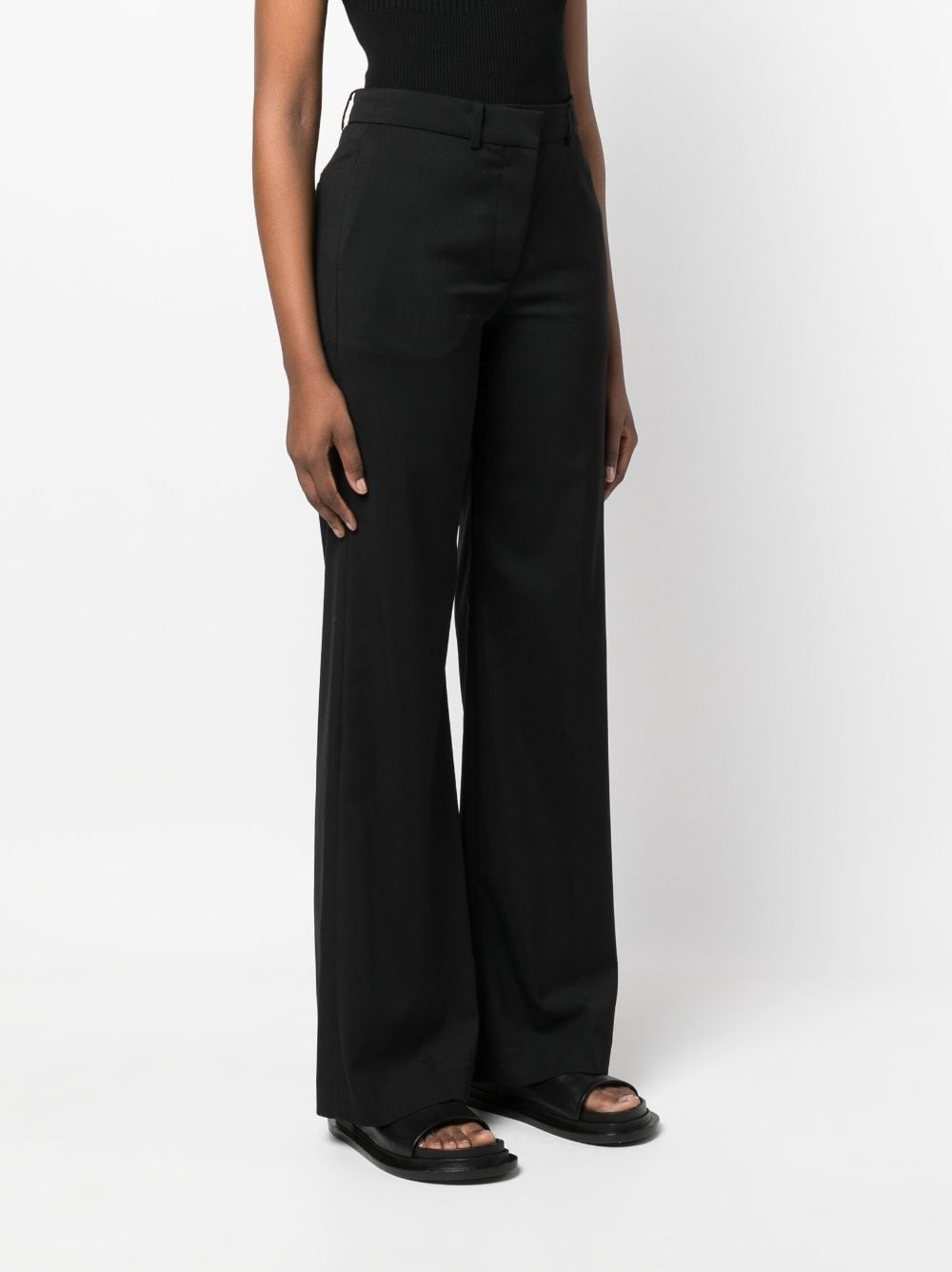 plain straight-leg trousers - 3