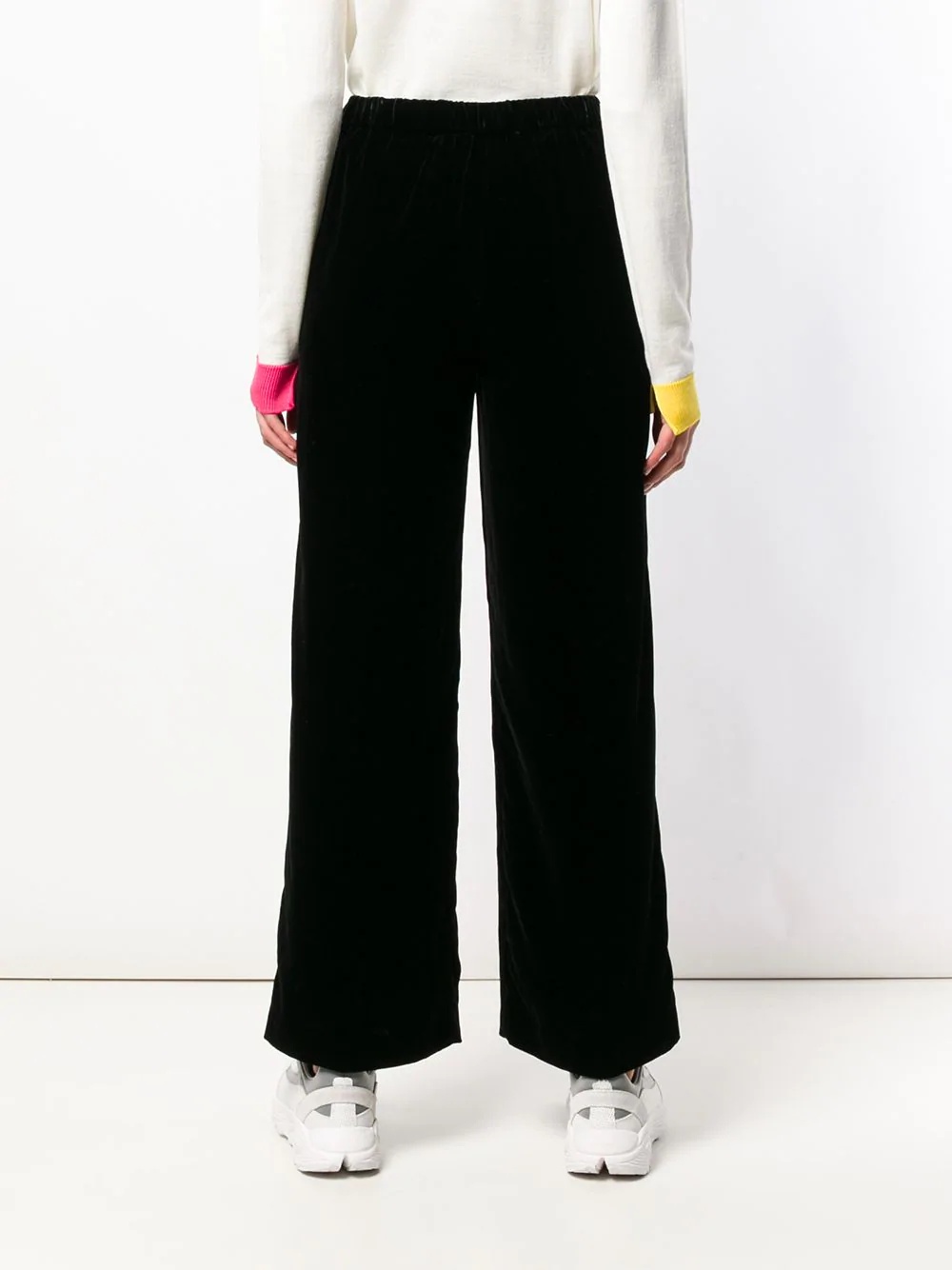 velour wide-leg sweatpants - 4