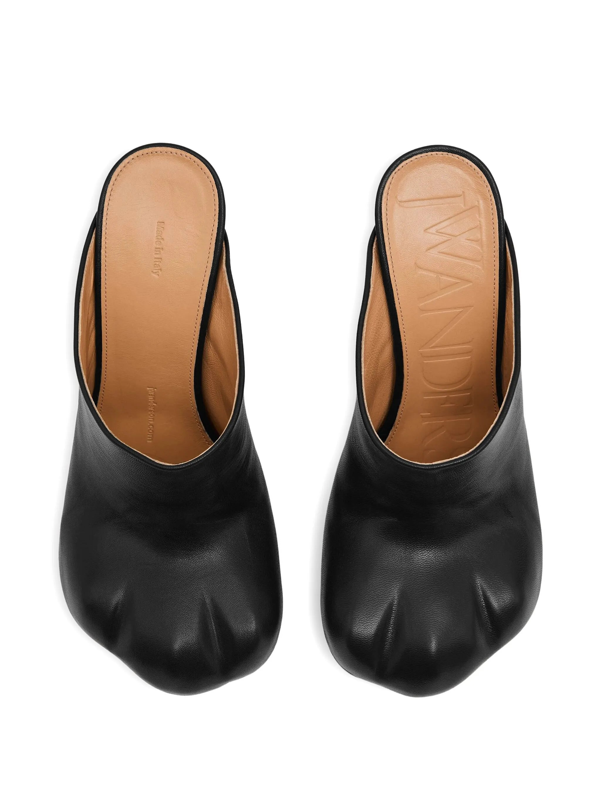 leather heeled mules - 3