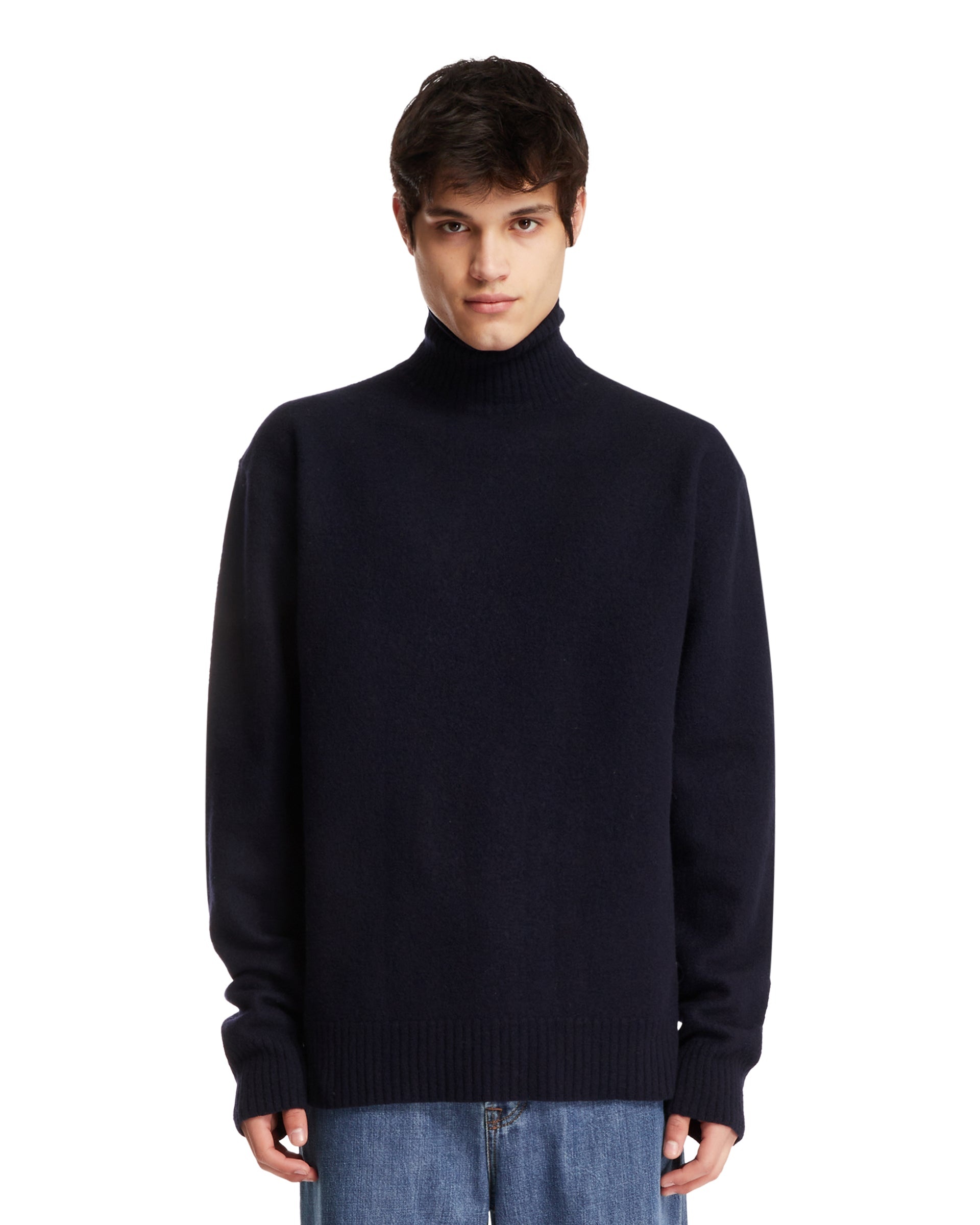 Black Wool Turtleneck Sweater - 1
