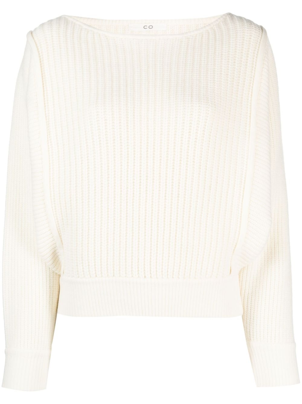 boat-neck ribbed jumper - 1