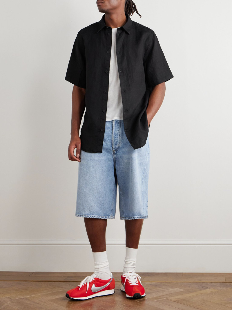 NN07 Enzo 5708 Linen Shirt Black outlook