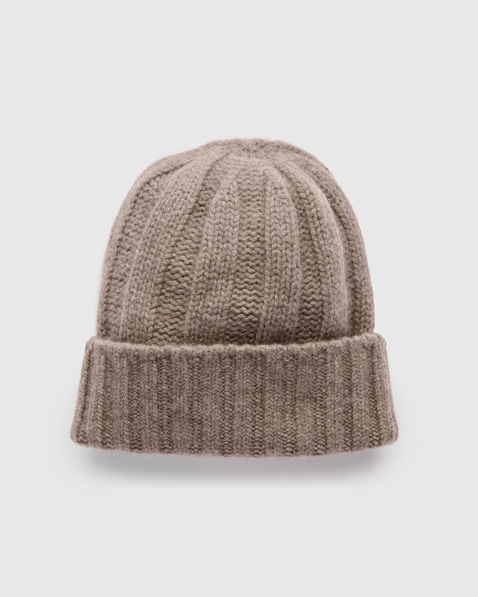 Cashmere Rib Watch Cap in Camel - 3