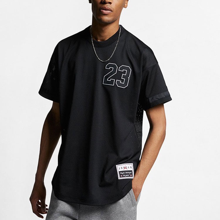 Men's Air Jordan Sports Basketball Black Jersey AO2827-010 - 4