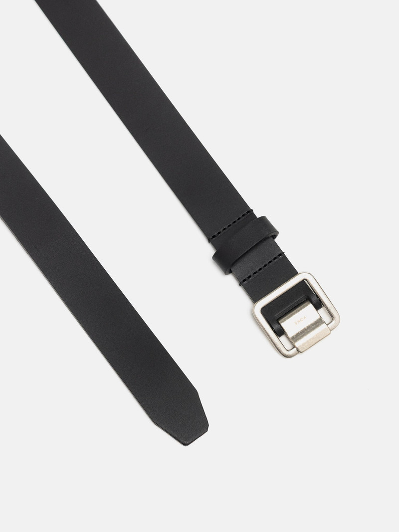 YOKE Leather Narrow Belt Black outlook