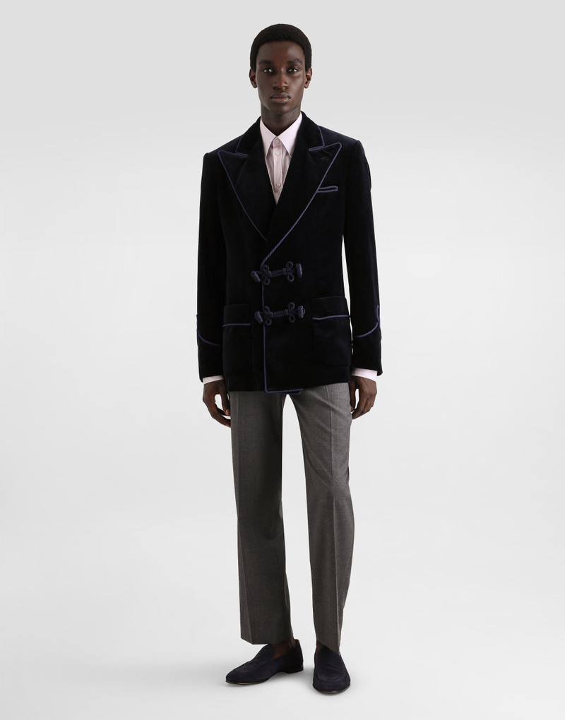 Dolce & Gabbana Double-breasted sicilia-light jacket in smooth velvet outlook