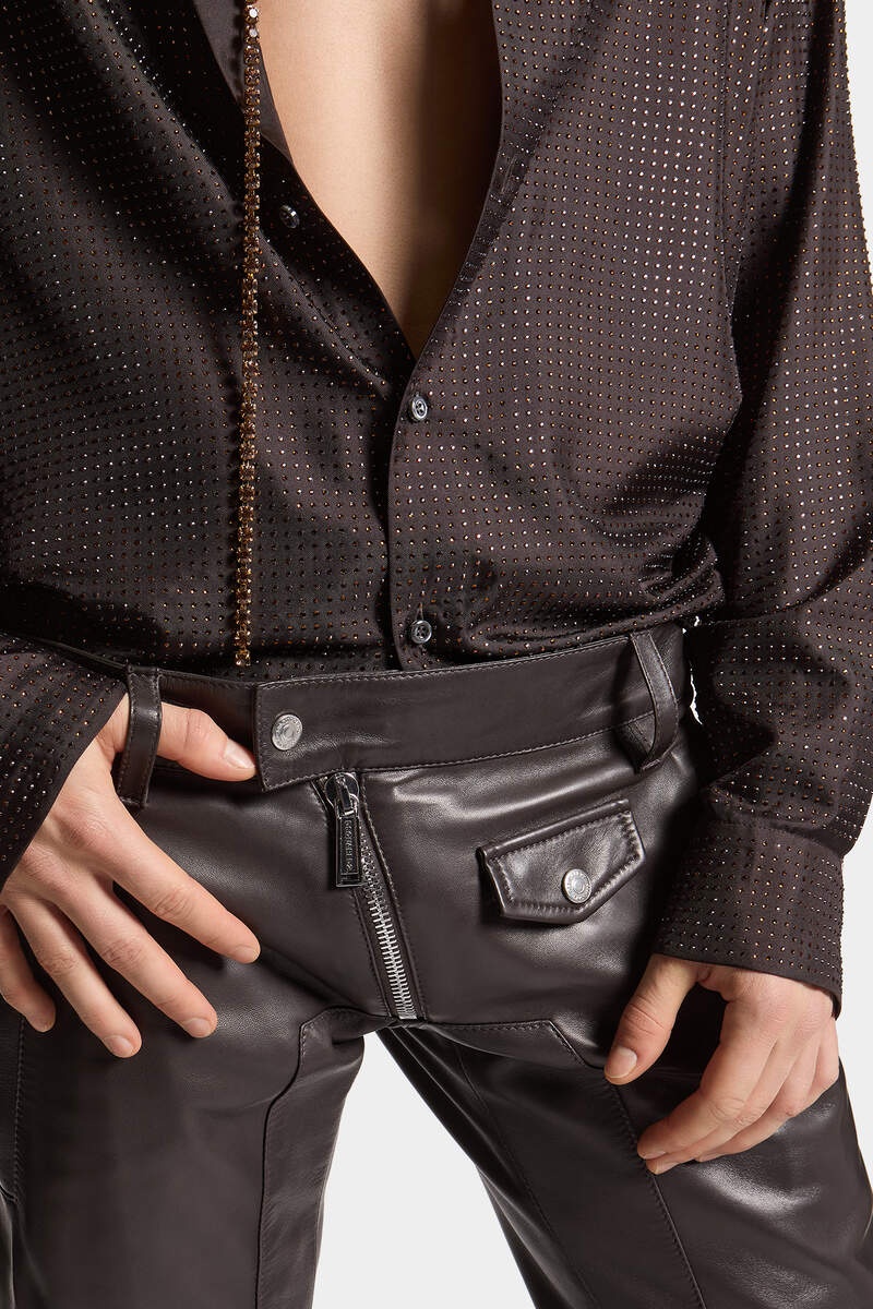 SHARPEI LEATHER BIKER TROUSERS - 5