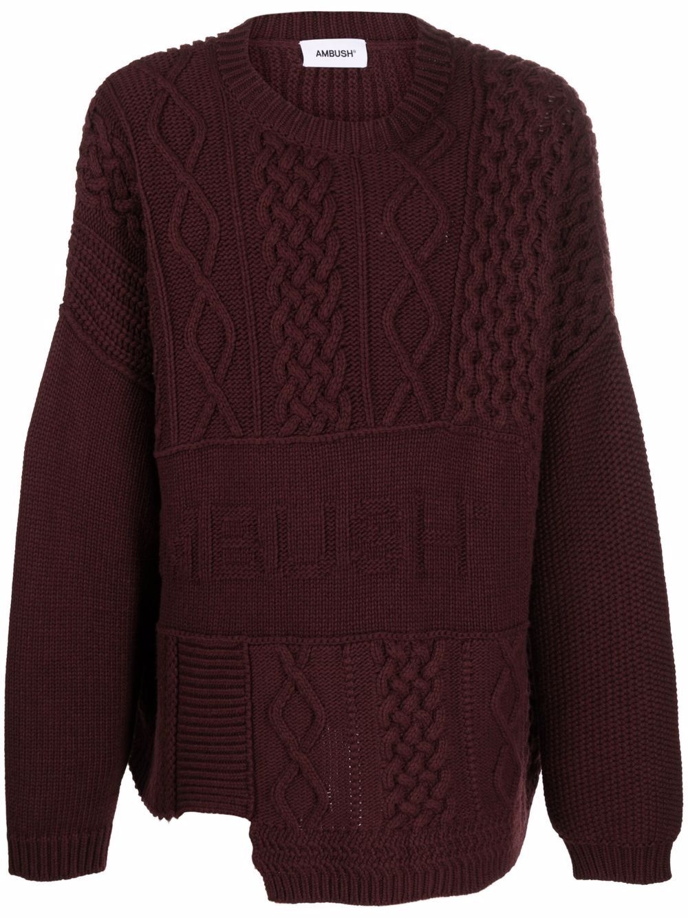 stepped-hem cable-knit jumper - 1