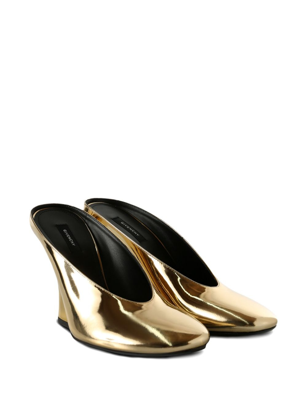 95mm mirrored leather mules - 2
