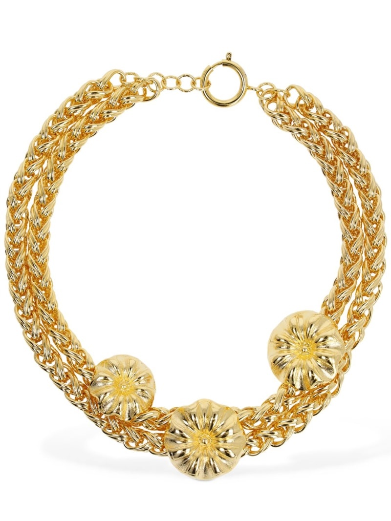 Elizabeth double chain daisy necklace - 1