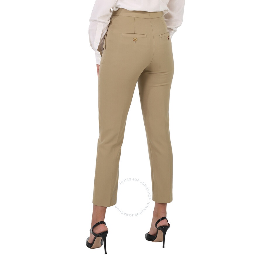 Burberry Ladies Tailored Tapered Wool Trousers In Honey - 6