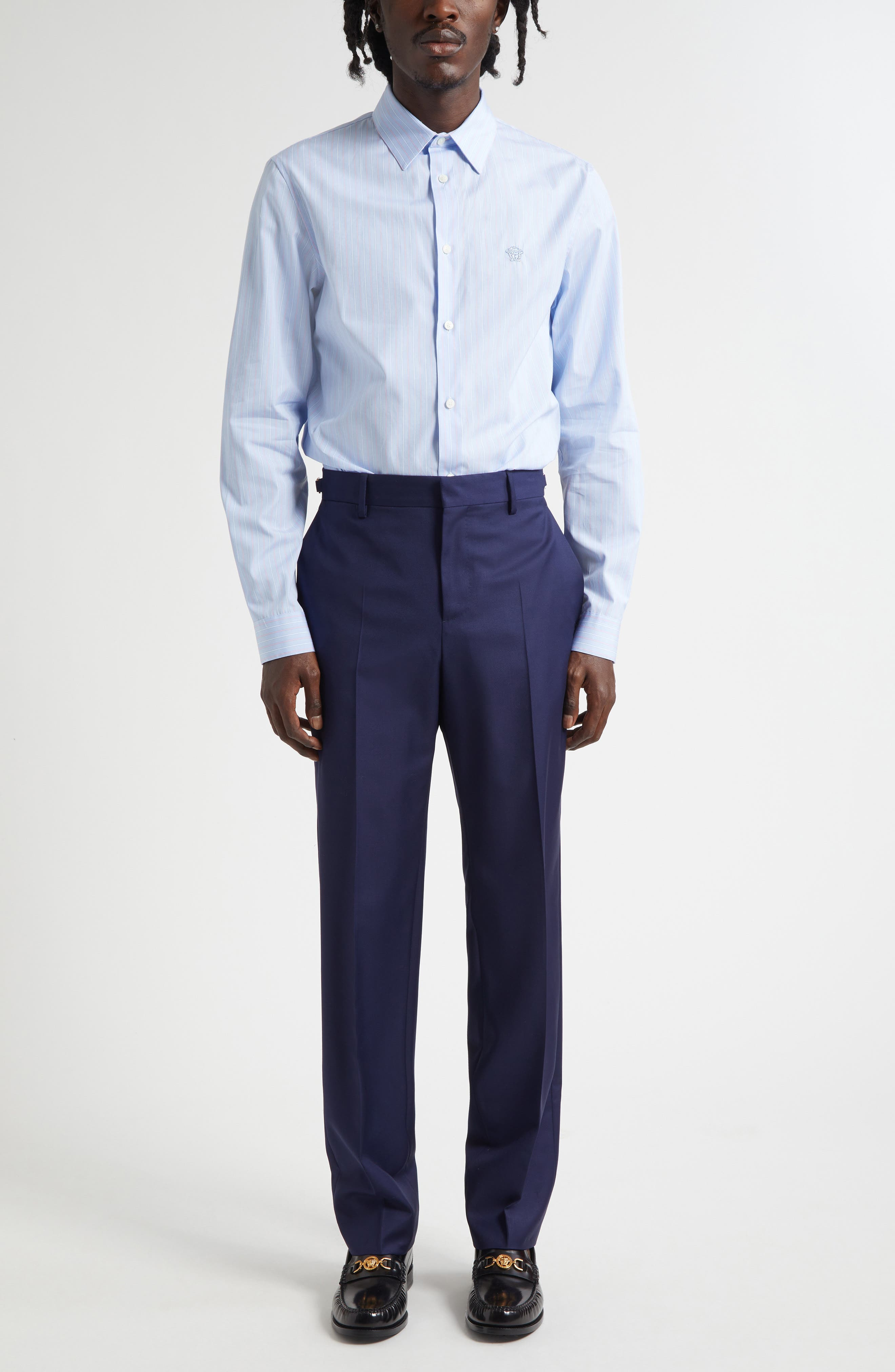 Versace Wool Trousers in Ink at Nordstrom - 2