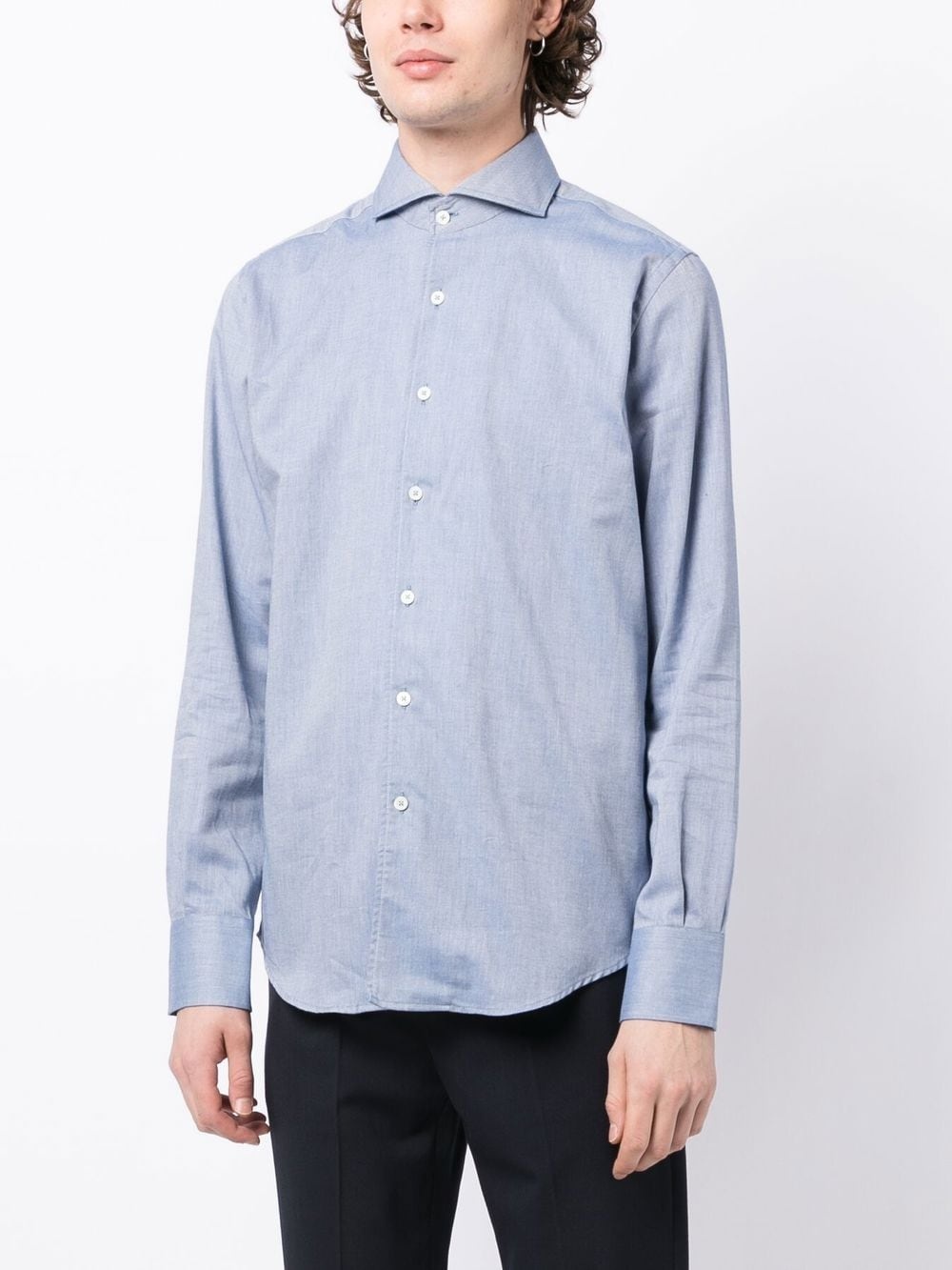 cutaway-collar cotton shirt - 4