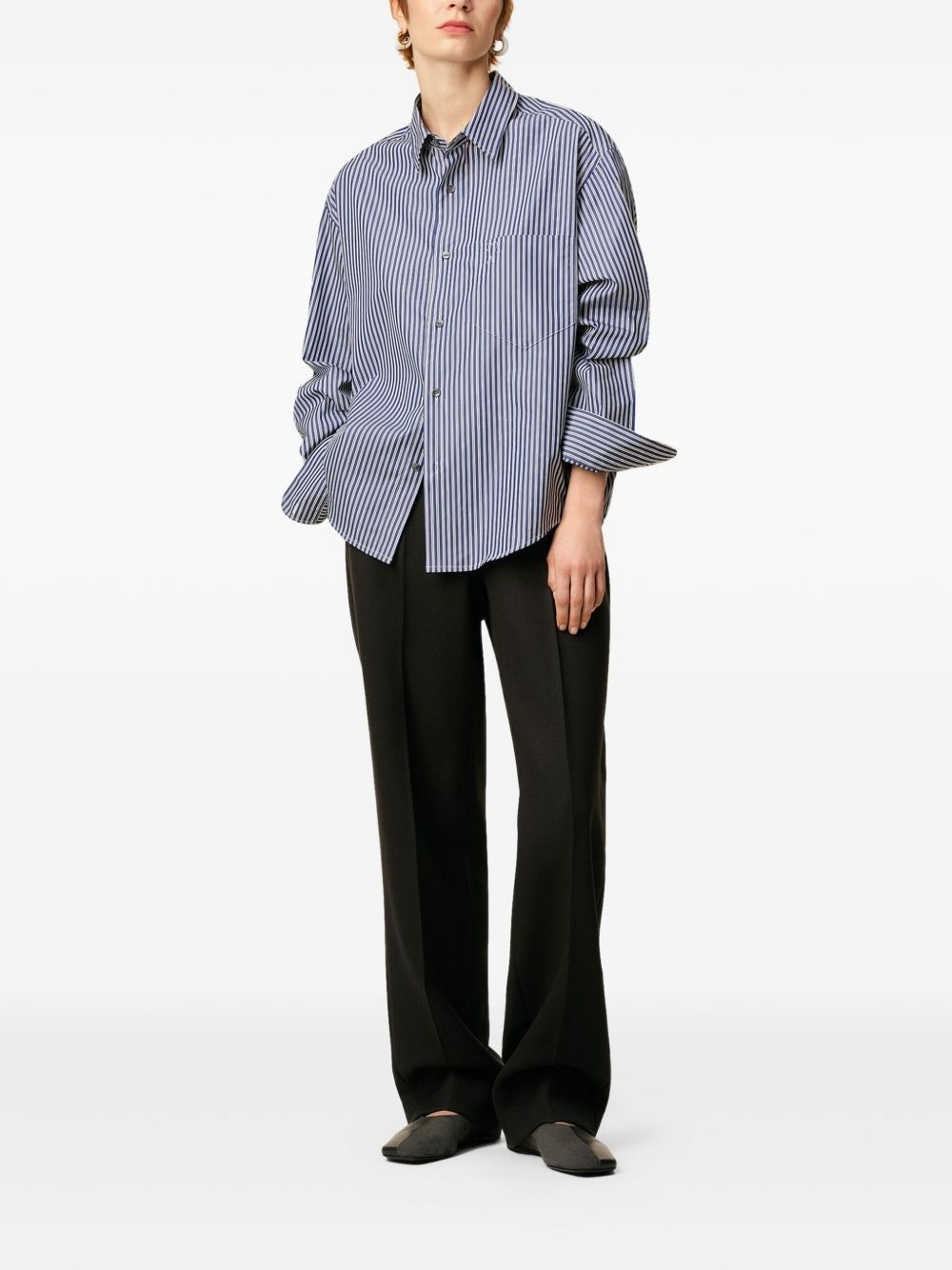 Ami de Coeur-embroidered stripe-pattern shirt - 2