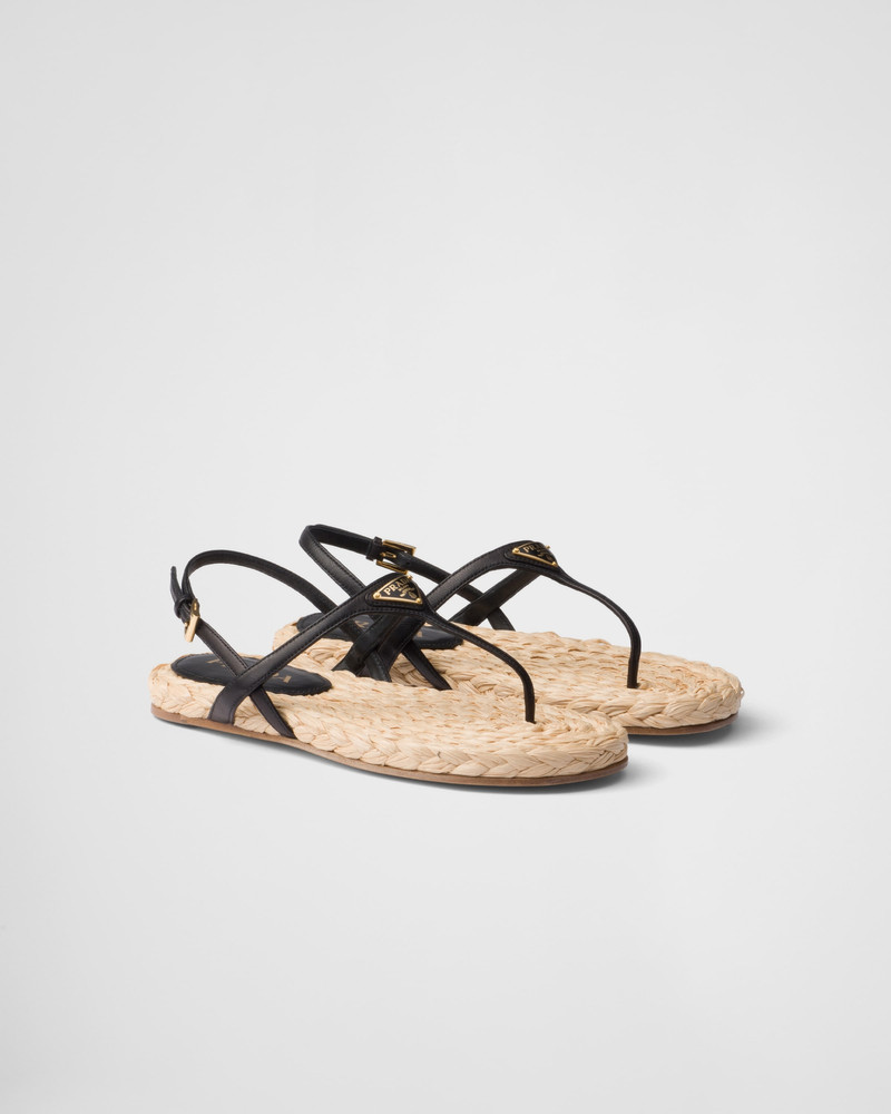 Nappa leather thong sandals 1
