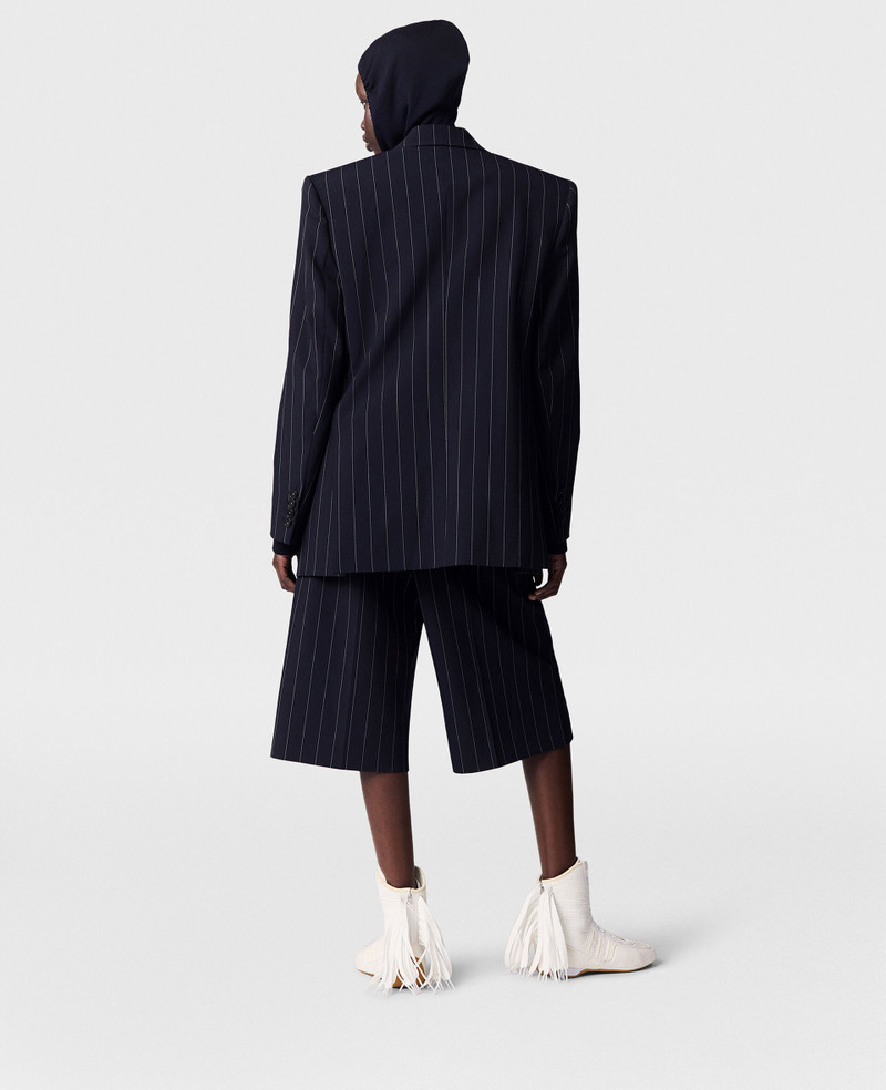 Tailored Pinstripe Wool Shorts 4