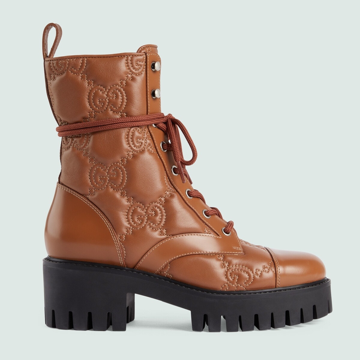 Women's GG quilted lace-up boot - 1