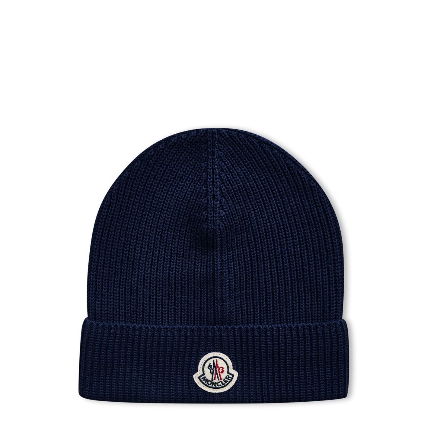 BRAND PATCH RIBBED KNIT BEANIE - 1