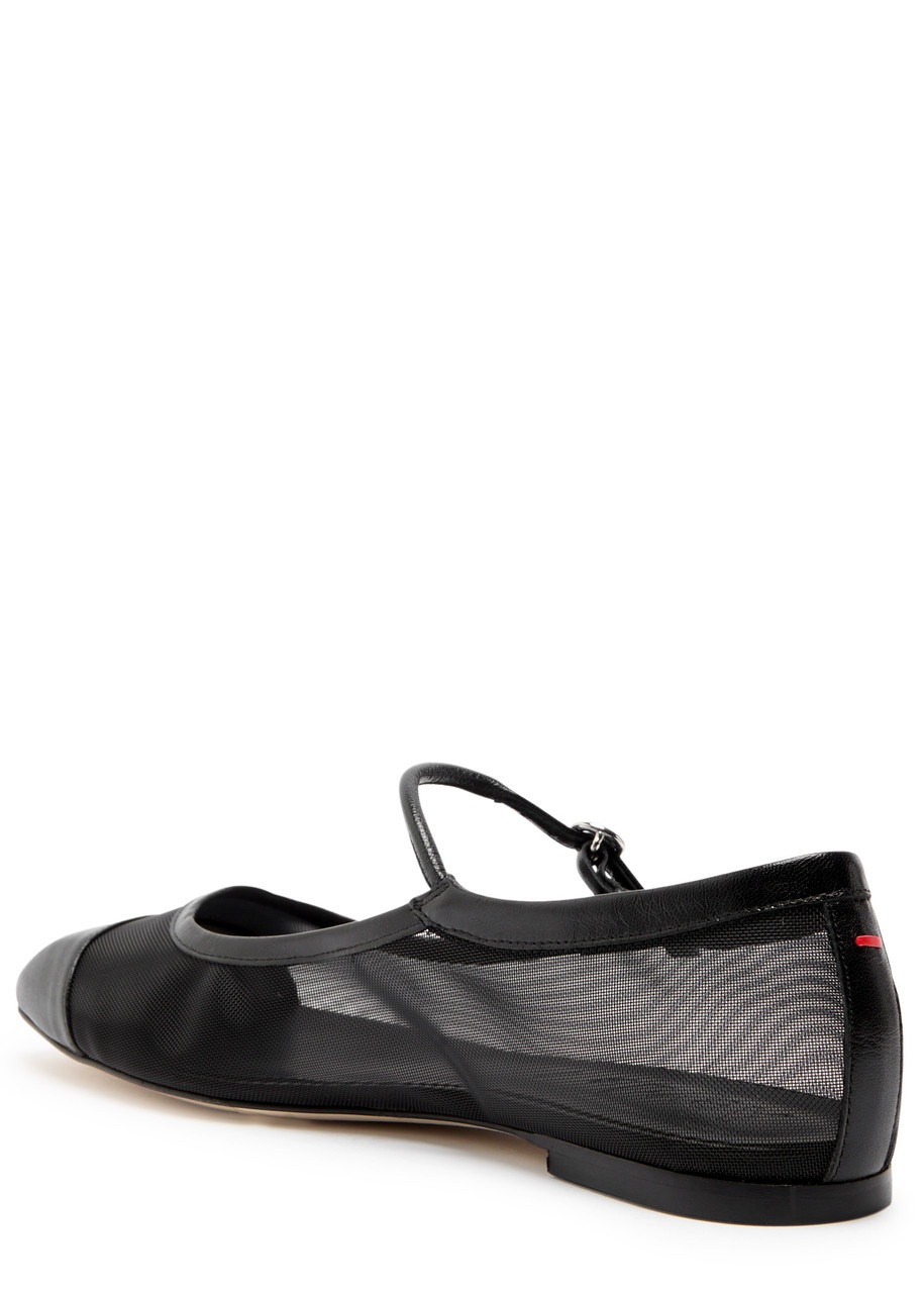 Aeyde Uma Mesh Leather Mary Jane Flats - 2
