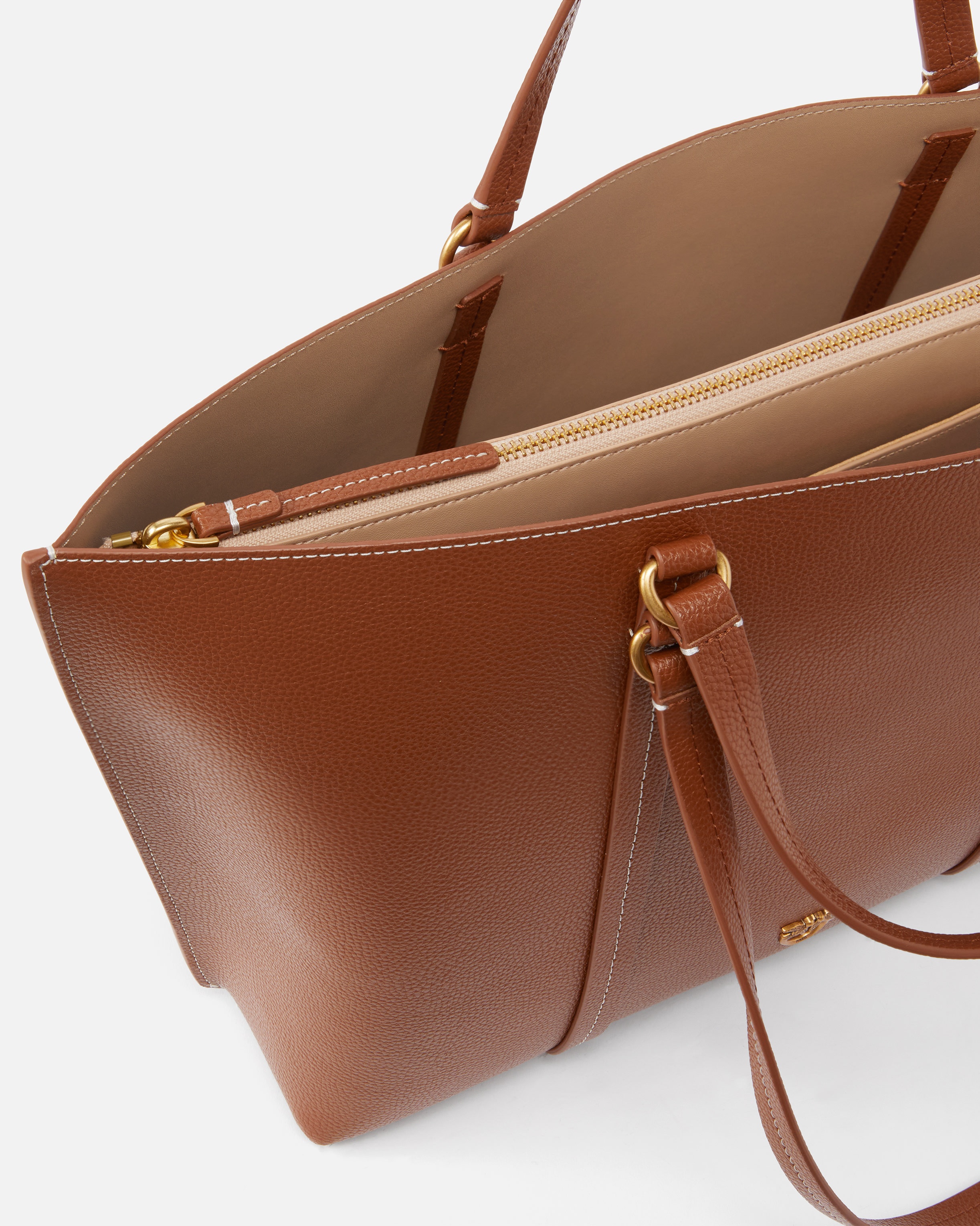 LARGE TUMBLED LEATHER SHOPPER BAG - 4