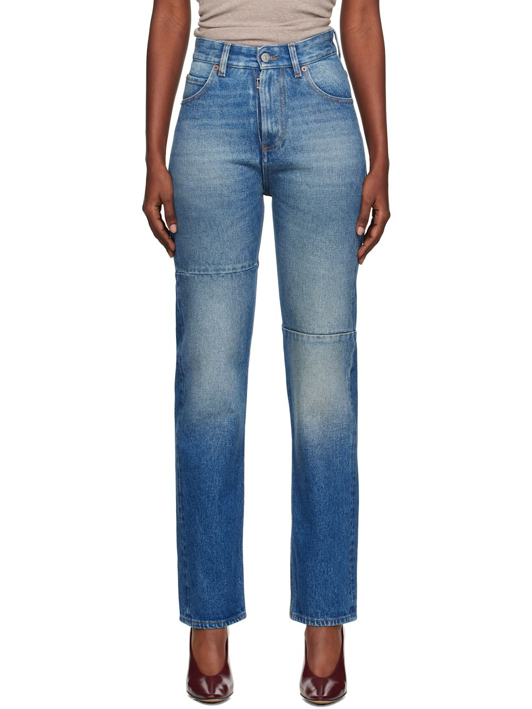 Blue Tapered Jeans - 1