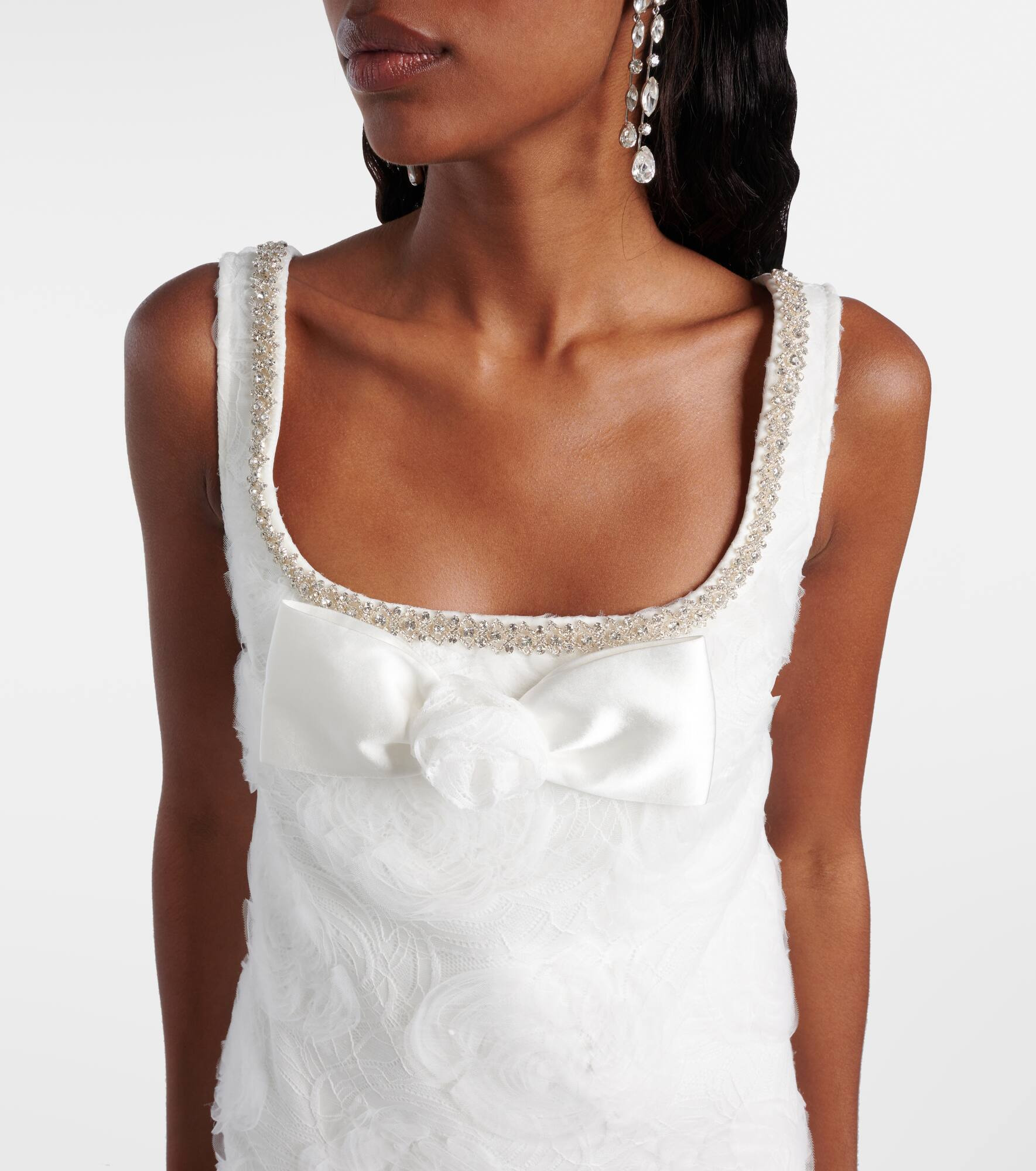 Embellished floral tulle minidress - 4