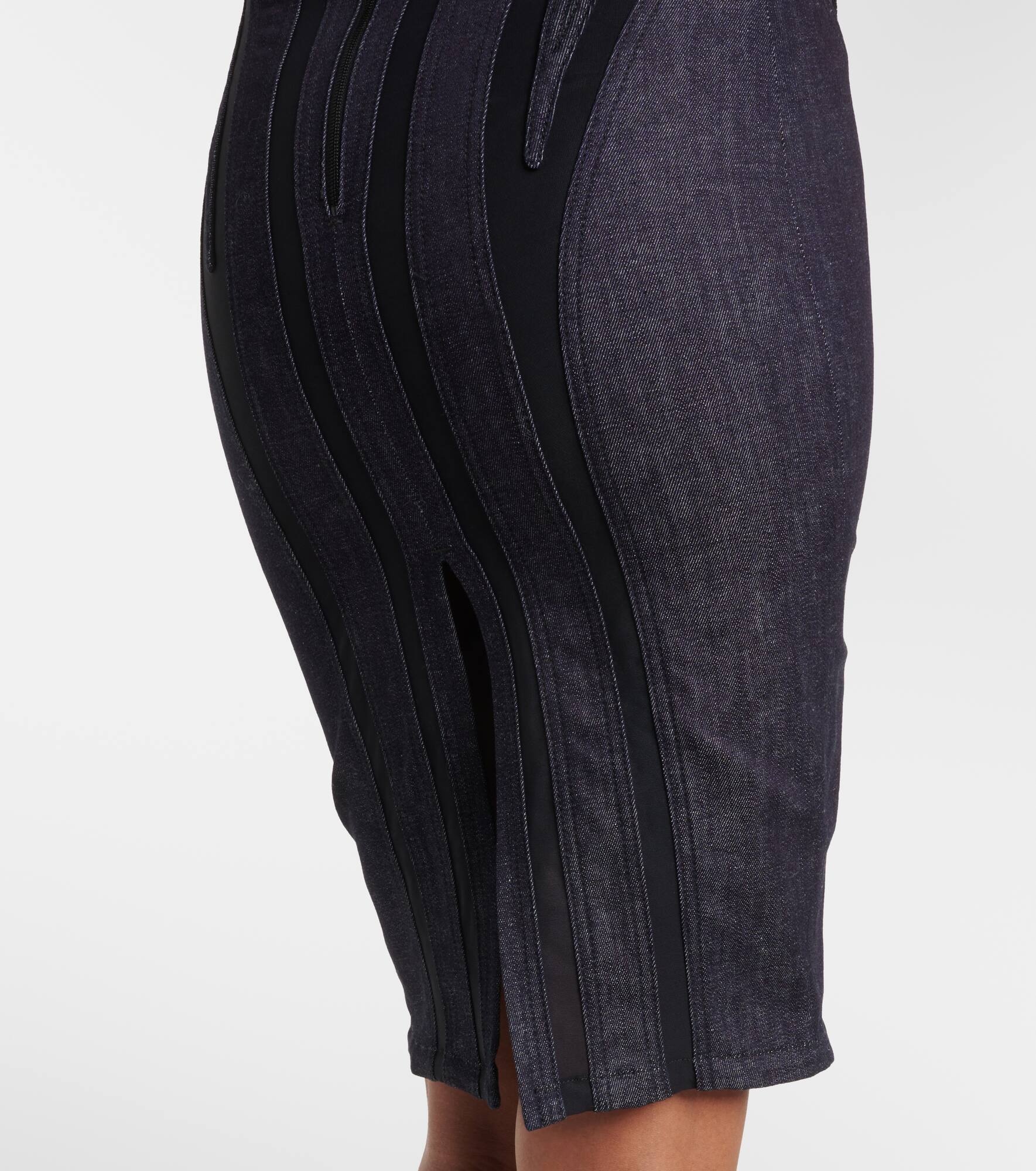 Paneled denim bustier dress - 5