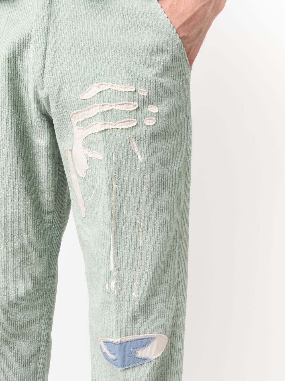 appliquÃ© pinstripe chino trousers - 5