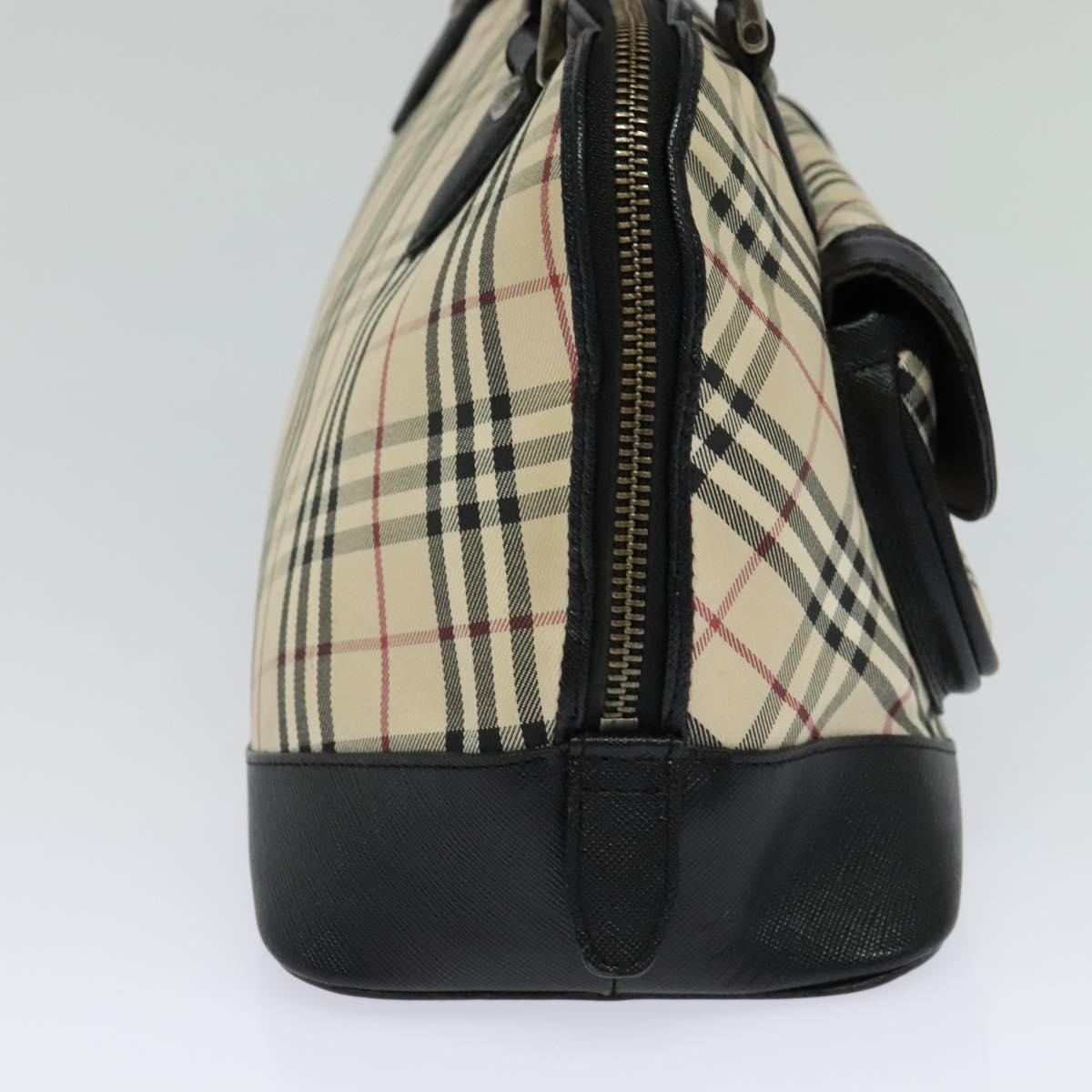 Burberry Nova Check Hand Bag Canvas Beige Black - 3
