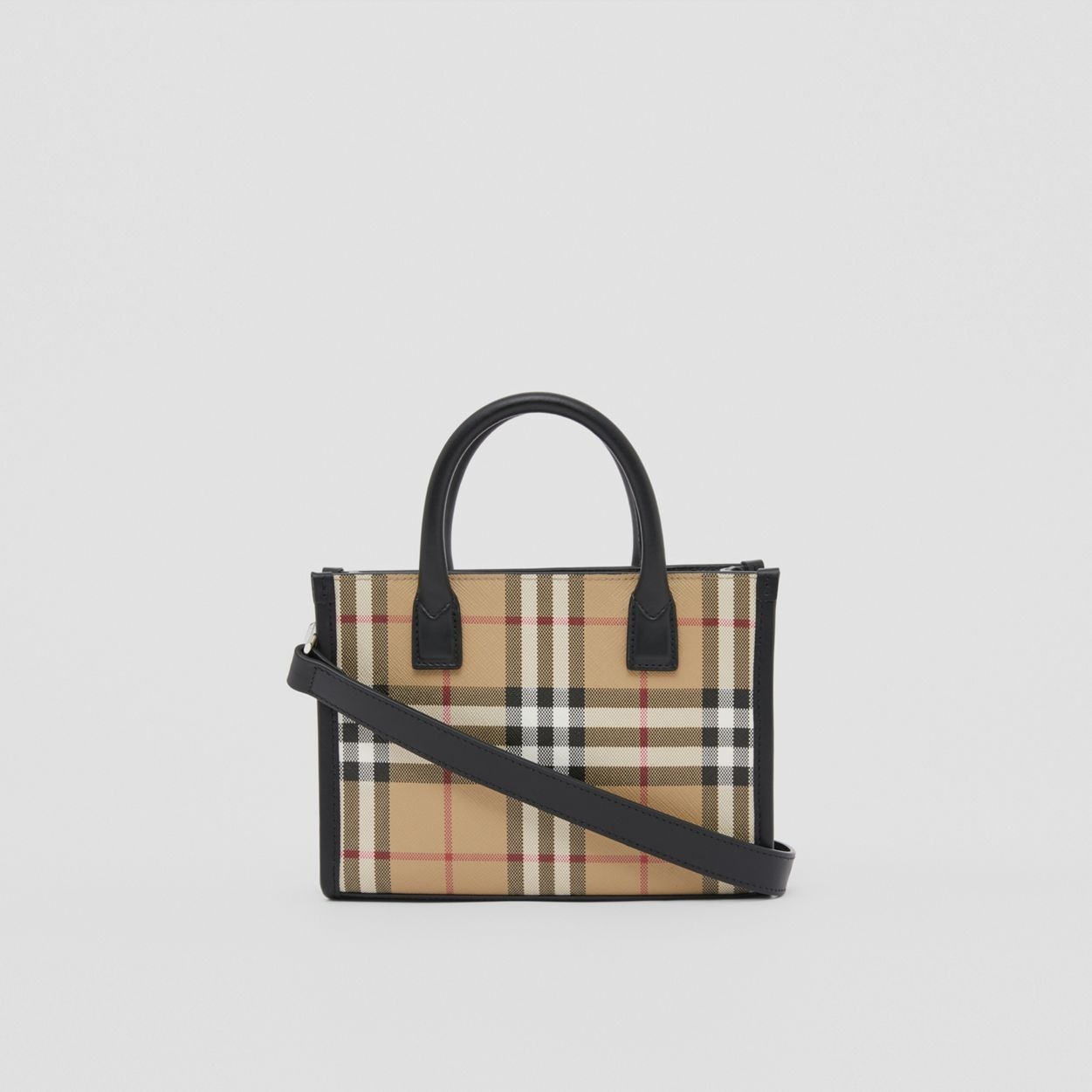 Mini Vintage Check and Leather Tote - 8