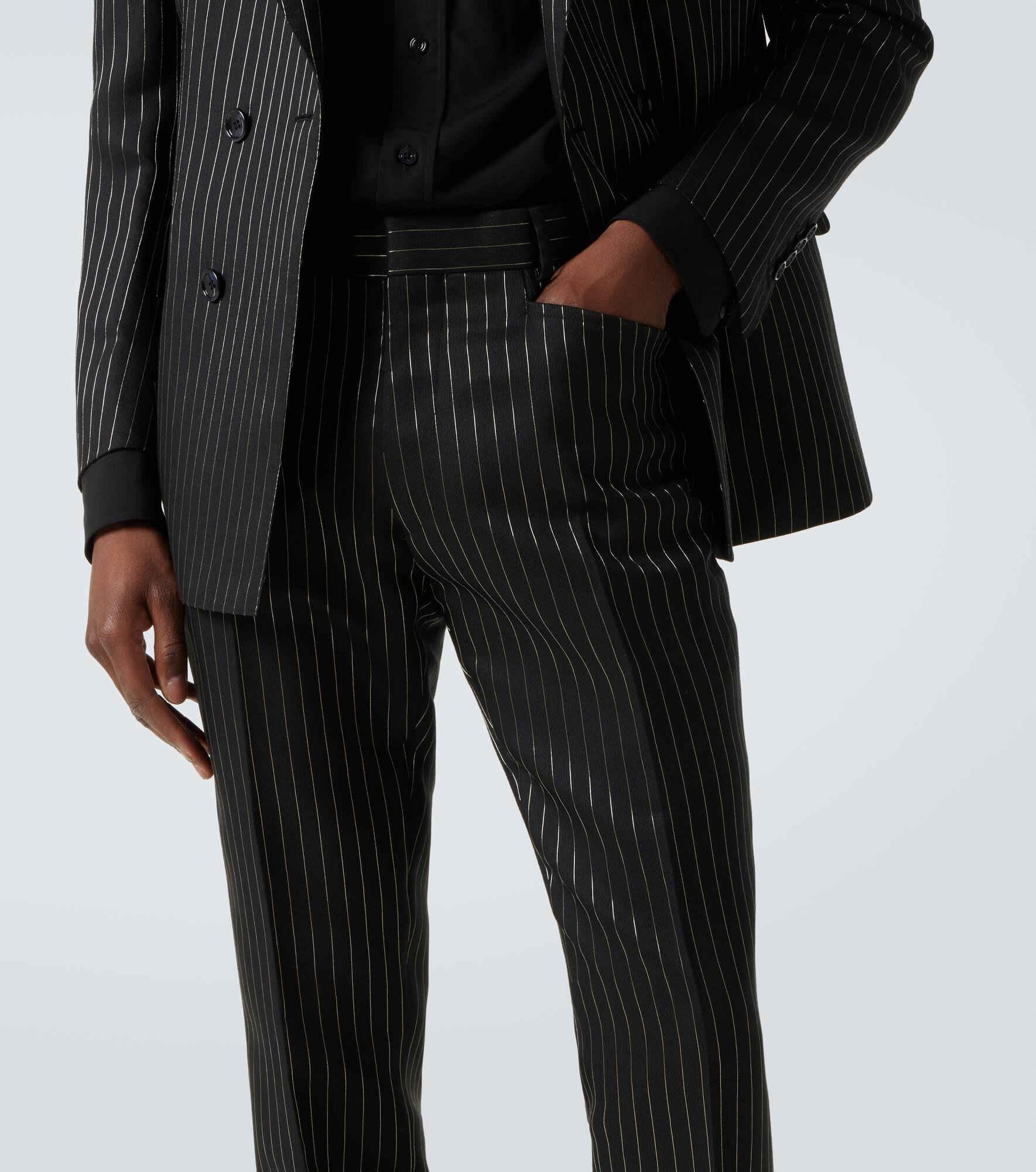 Dylan striped wool and silk suit pants - 5