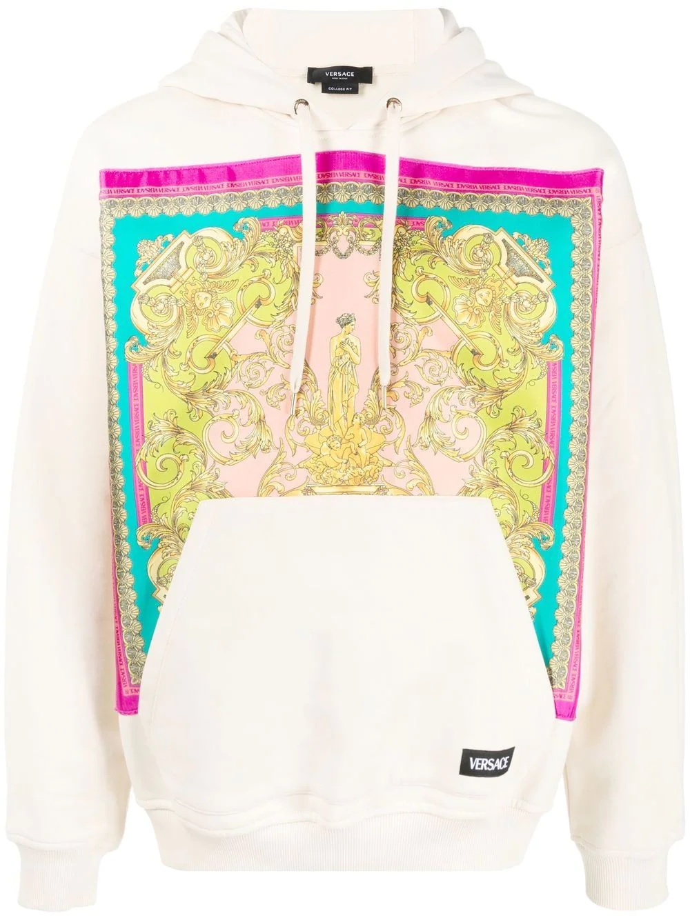 baroque-panelled pullover hoodie - 1