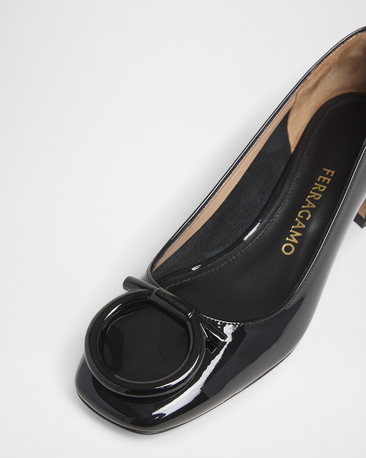 Mara Patent Gancini Block-Heel Pumps - 4