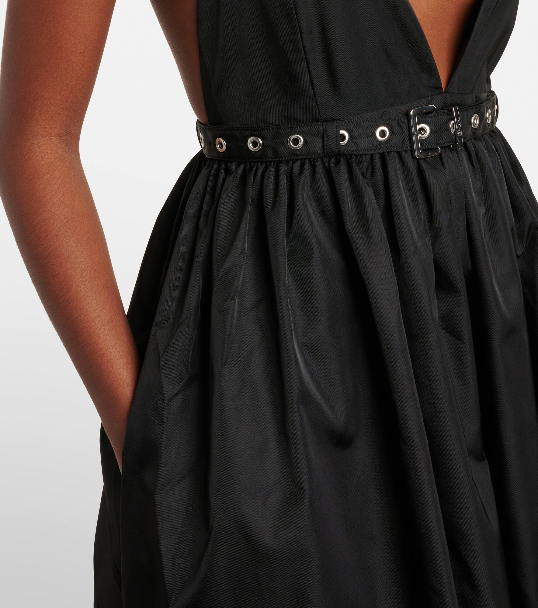 GANNI Belted duchesse midi dress | mytheresa | REVERSIBLE