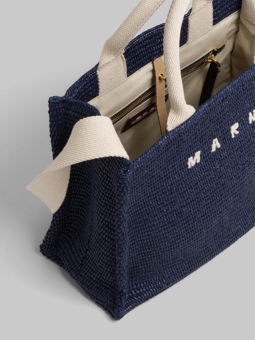 BLUE RAFFIA-EFFECT SMALL TOTE BAG - 4